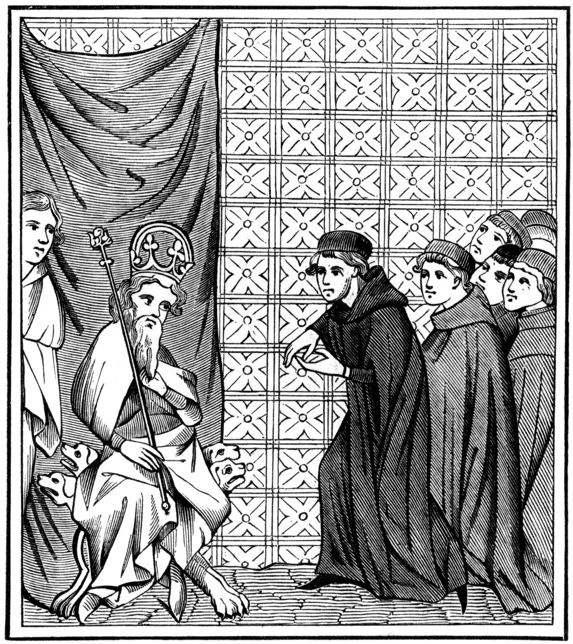 Stypendyści Uniwersytetu Paryskiego przemawiający do cesarza Karola IV 1316-1378 w 1377 1849 autorstwa Unbekannt
