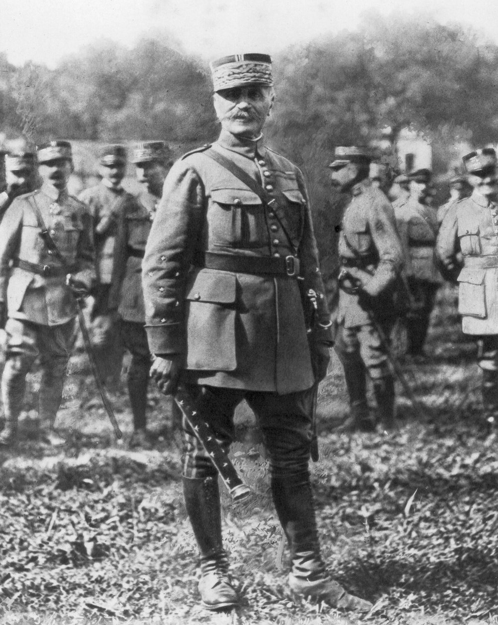 Ferdinand Foch, francuski generał i naczelny dowódca aliancki podczas I wojny światowej, 1918 r. autorstwa Unbekannt