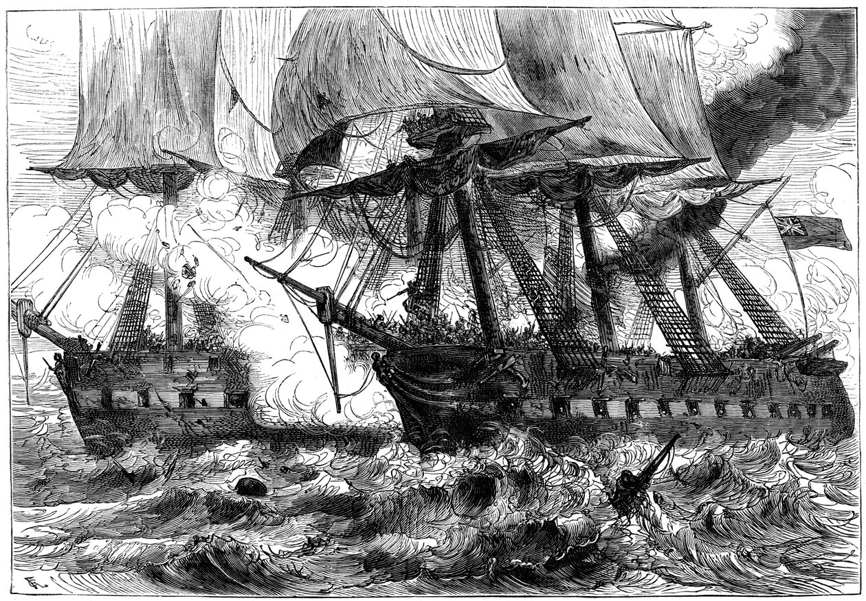 Walka między USS Chesapeake i HMS Shannon, 1813 c1880 autorstwa Unbekannt
