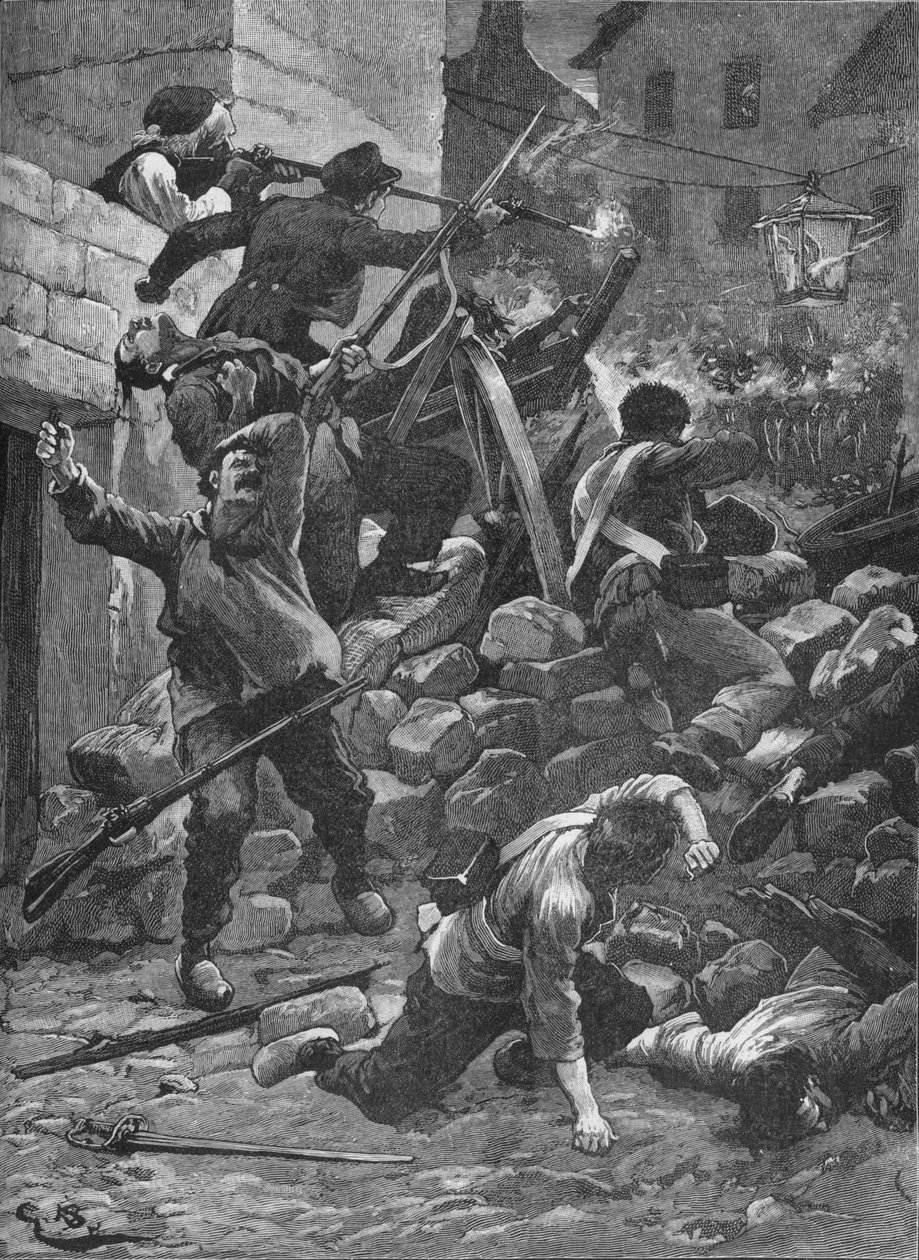 Walka na barykadach w Paryżu, 1848 1906 autorstwa Unbekannt