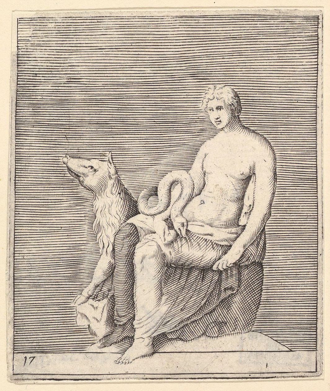 Figurka ze świnią i wężem, wydana ok. 1599-1622. autorstwa Unbekannt
