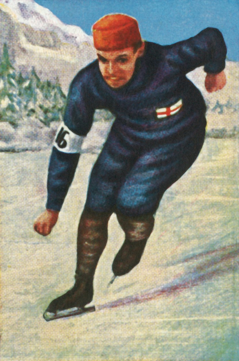 Fiński łyżwiarz szybki Clas Thunberg, 1928. autorstwa Unbekannt