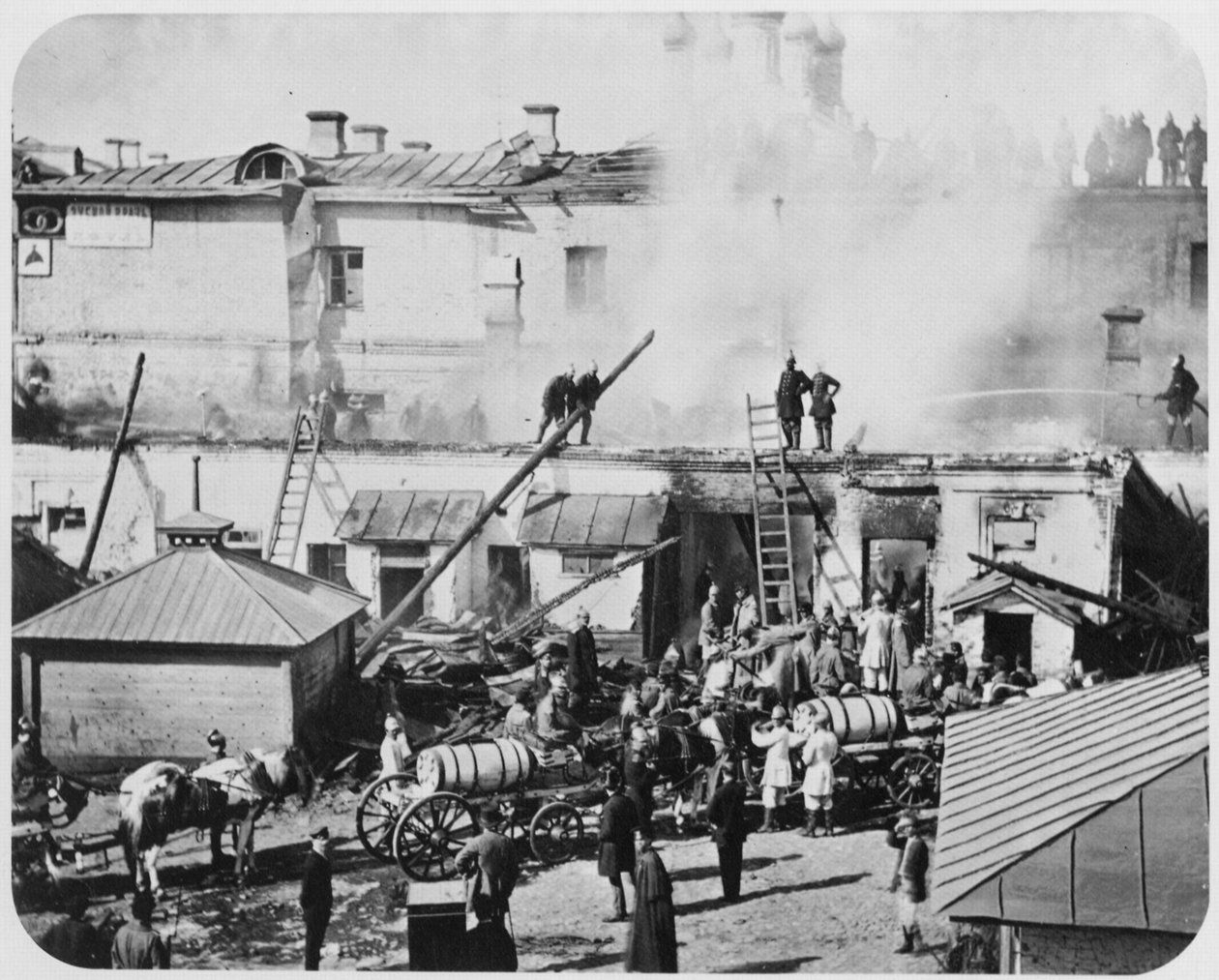 Pożar w Moskwie, Rosja, 1872 autorstwa Unbekannt