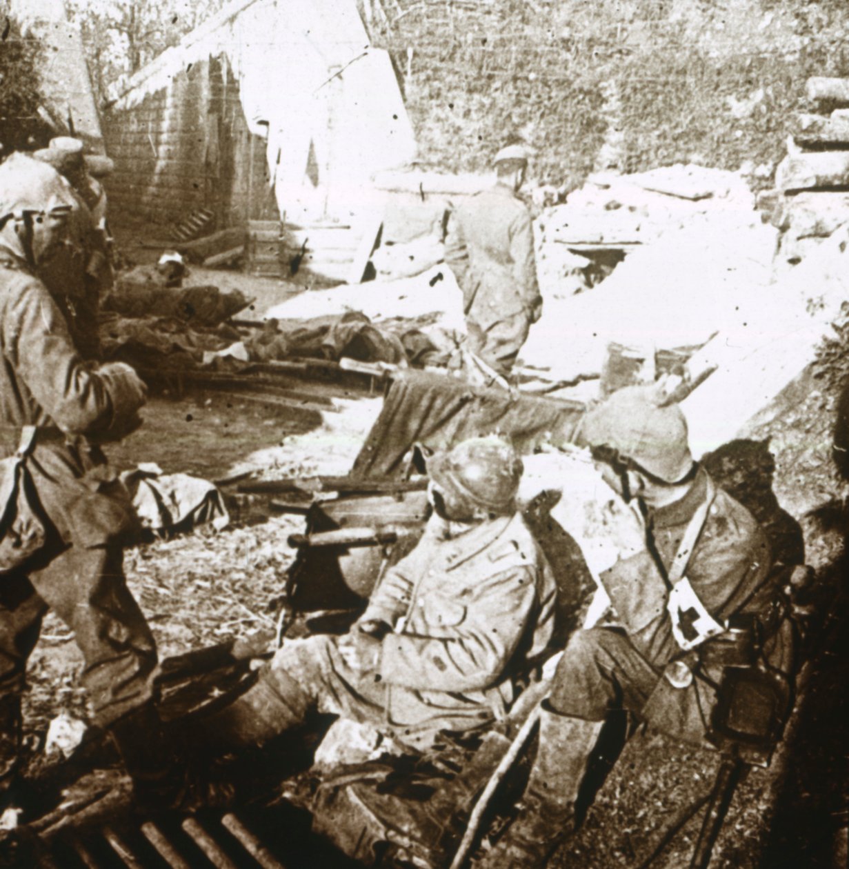 Punkt pierwszej pomocy, Verdun, północna Francja, c1914-c1918 autorstwa Unbekannt