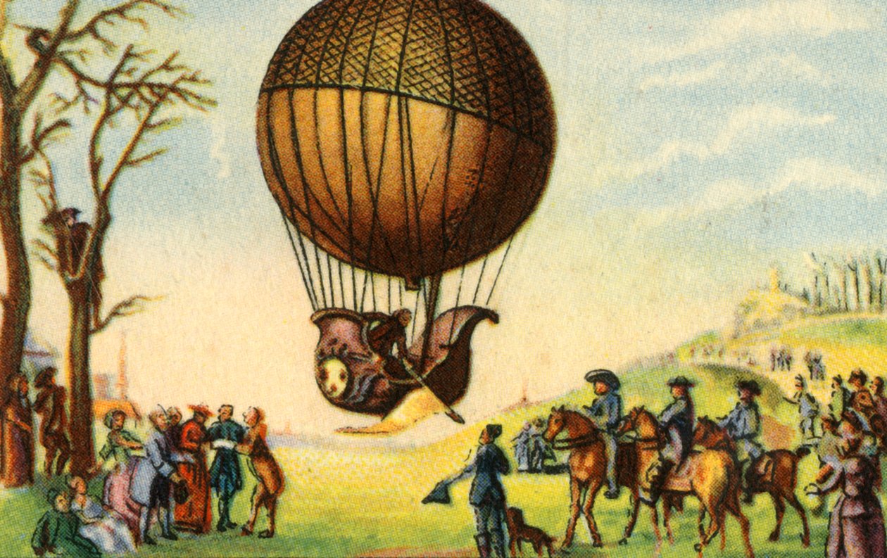 Pierwsze załogowe wejście balonu wodorowego, Paryż, Francja, 1 grudnia 1783, 1932. autorstwa Unbekannt