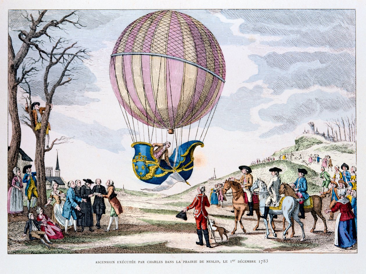 Pierwszy załogowy lot balonem wodorowym, Francja, 1 grudnia 1783 1887 autorstwa Unbekannt