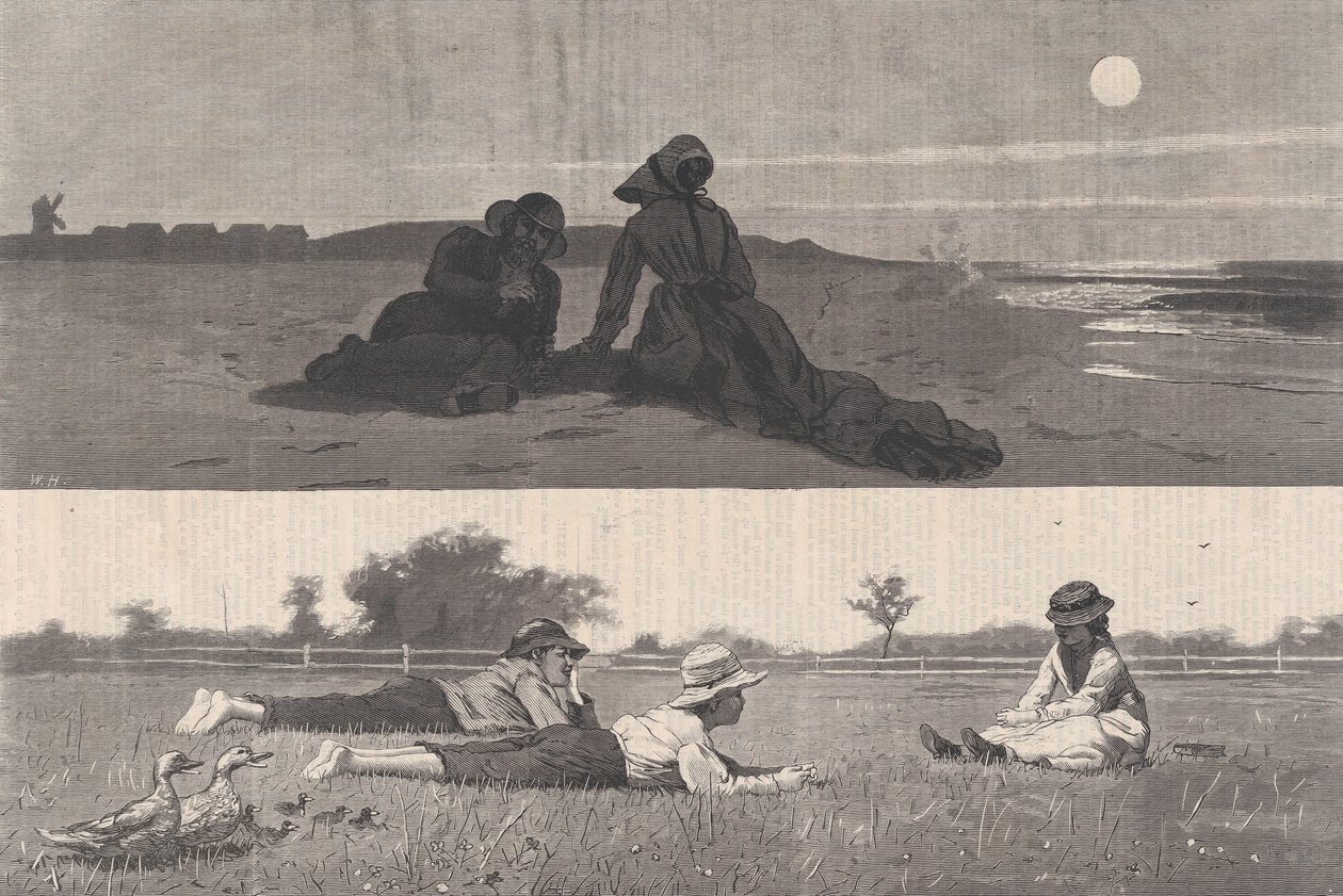 Flirt na brzegu morza i w tygodniku Harfiarza Łąkowego, tom. XVIII, 19 września 1874. autorstwa Unbekannt