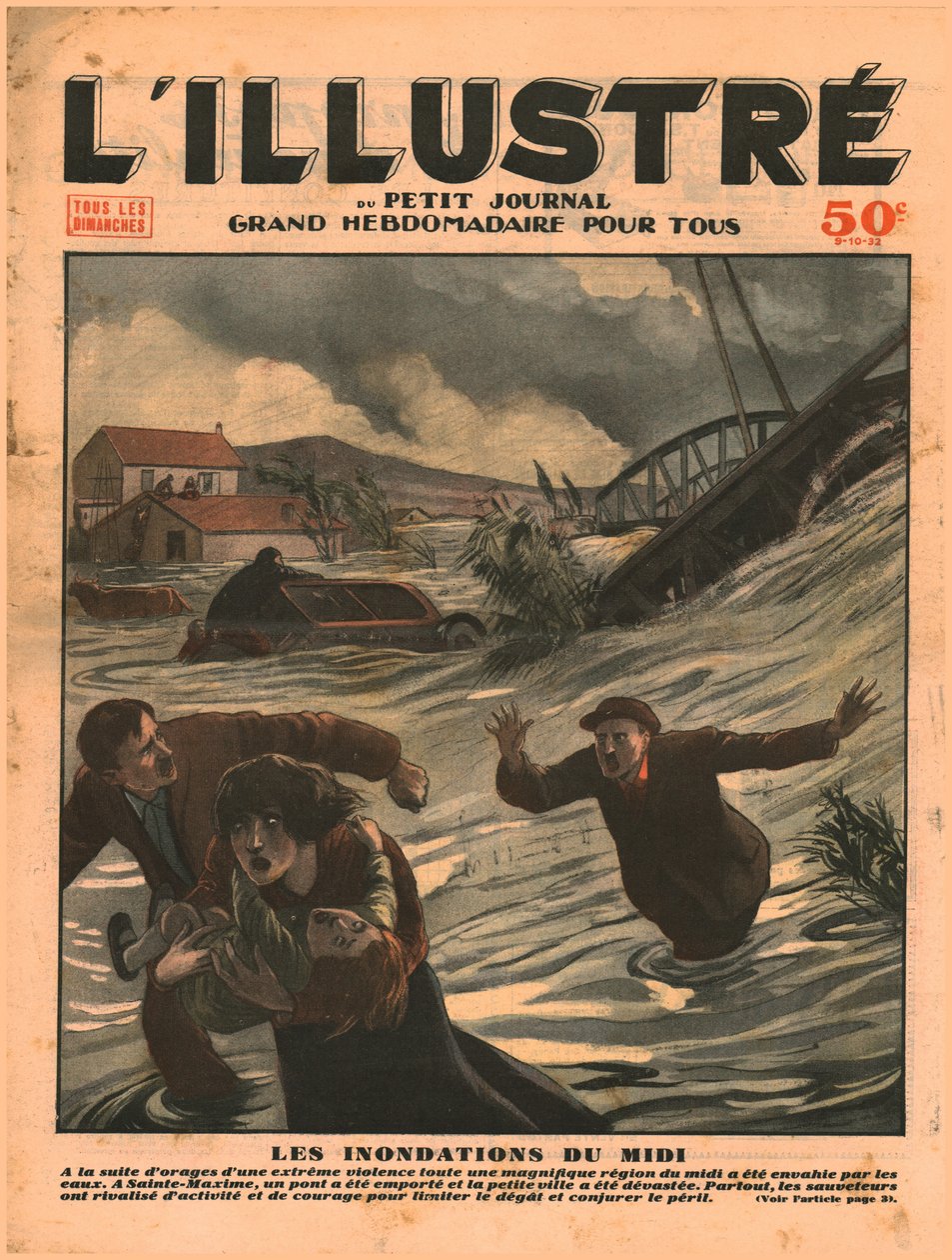 Powódź w południowej Francji, 1932. autorstwa Unbekannt