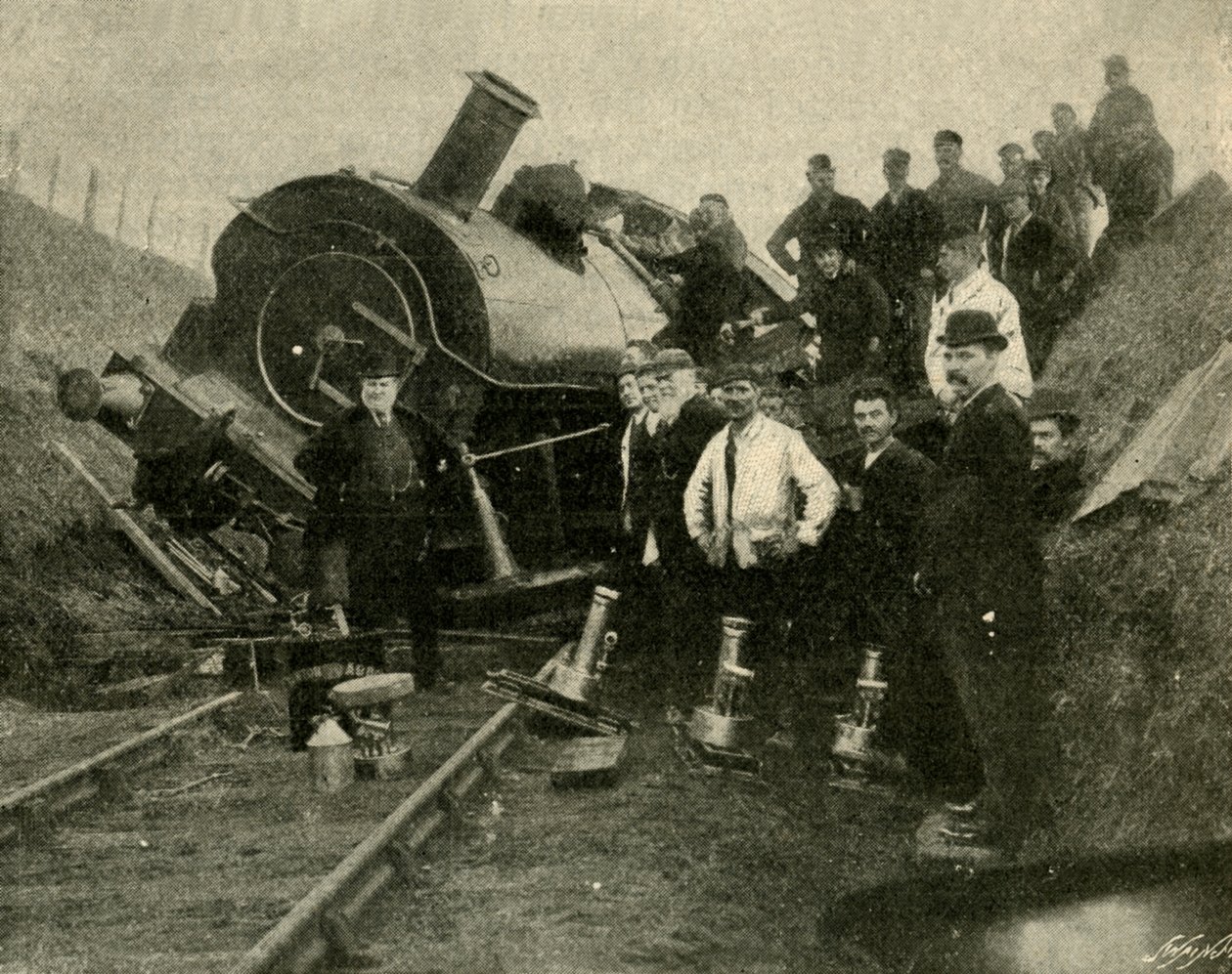 Powodzie kontra lokomotywa – upadek w pobliżu St. Erth, 1901. autorstwa Unbekannt