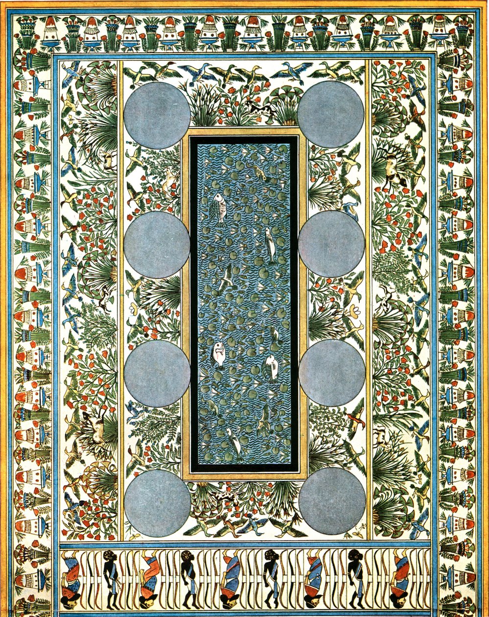 Malowidło podłogowe w pałacu w Tell el-Amarna, Egipt, 1928. autorstwa Unbekannt