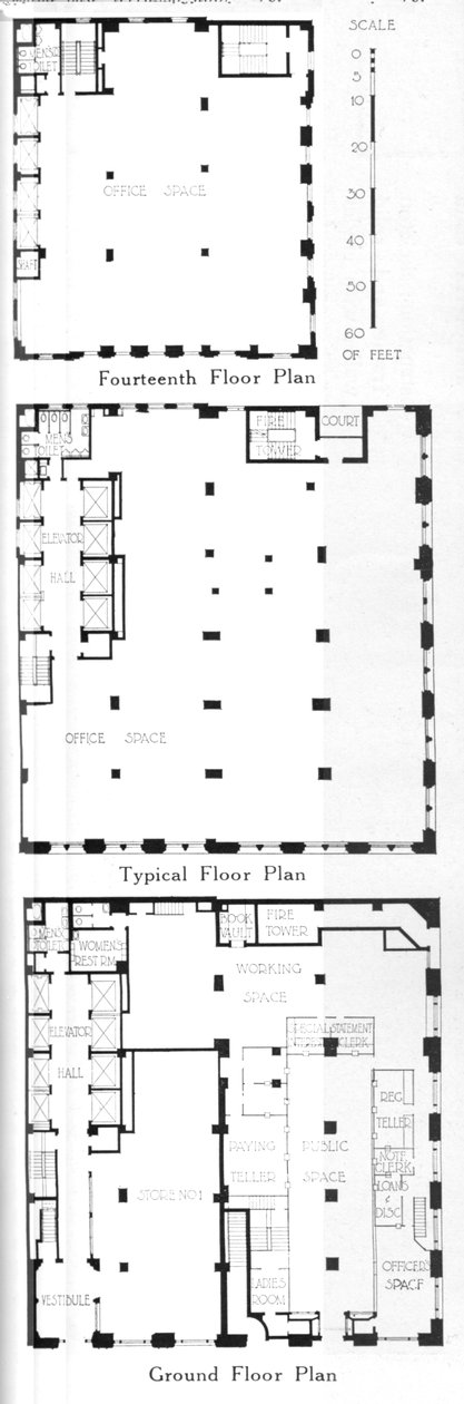 Plany pięter, budynek Johns-Manville, Nowy Jork, 1924 autorstwa Unbekannt