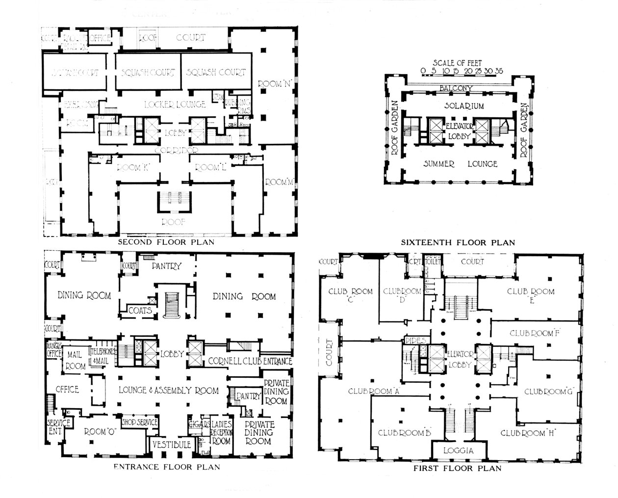 Plany pięter, budynek Fraternity Clubs Building, Nowy Jork, 1924 autorstwa Unbekannt