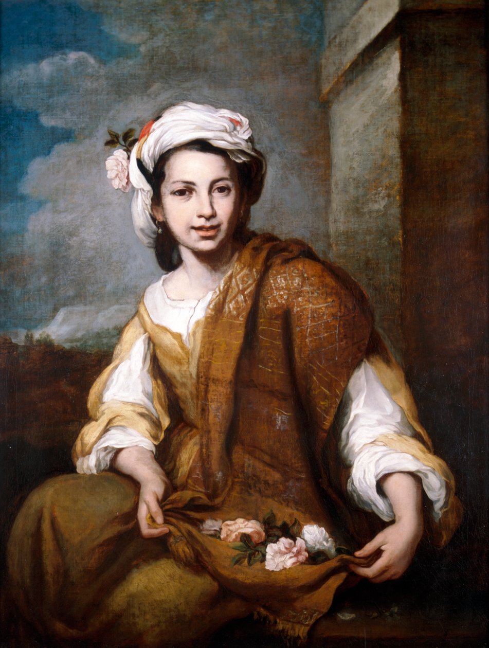 „Dziewczyna w kwiaty”, c1800-c1899 autorstwa Unbekannt