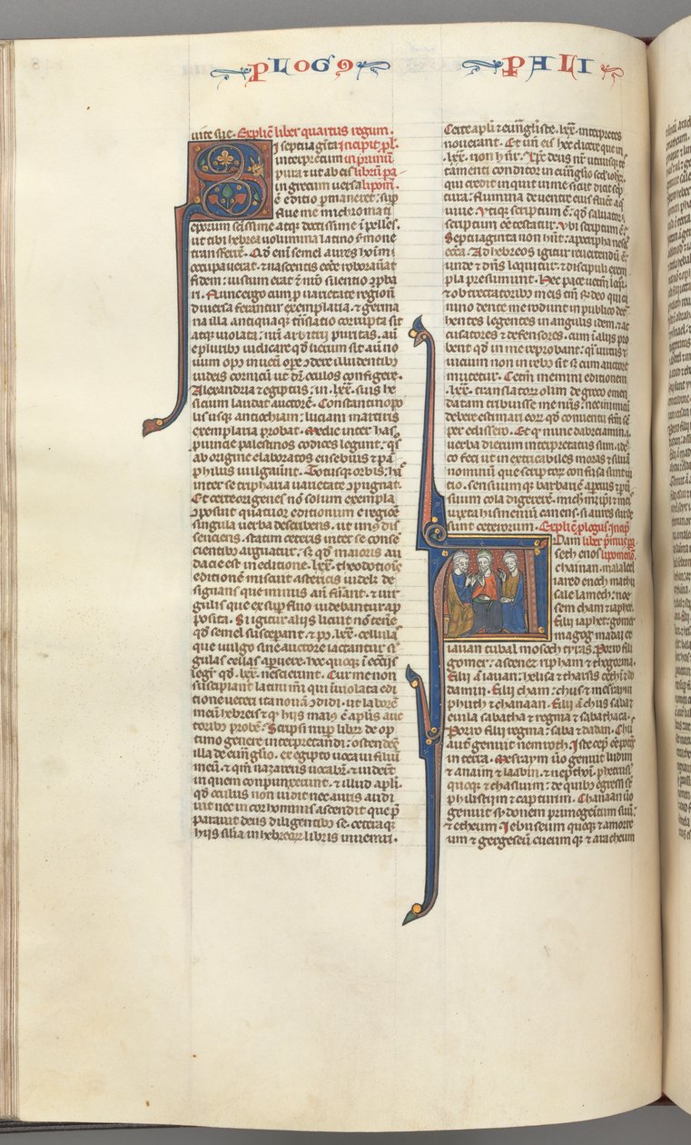 Fol. 148v, Kroniki I, inicjał historyczny A, trzej potomkowie Adama, c. 1275-1300. autorstwa Unbekannt