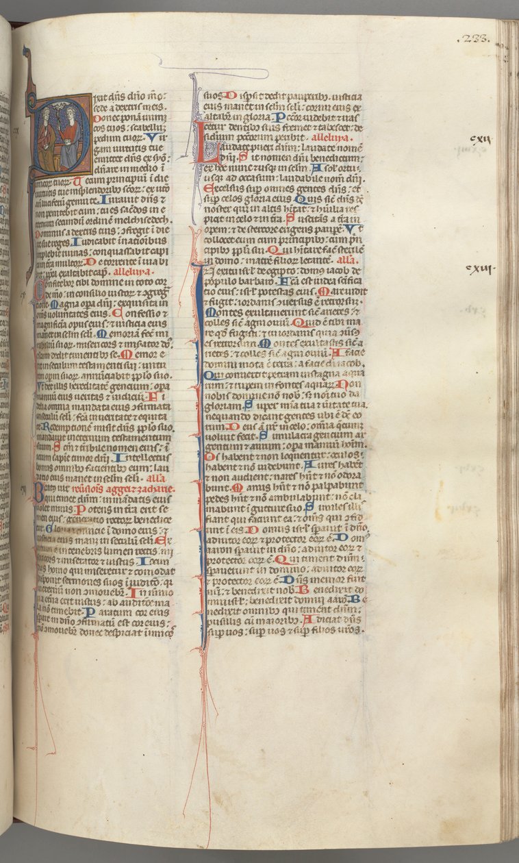 Fol. 233r, Psalm 109, historyczny inicjał D, Bóg Ojciec i Syn..., c. 1275-1300. autorstwa Unbekannt