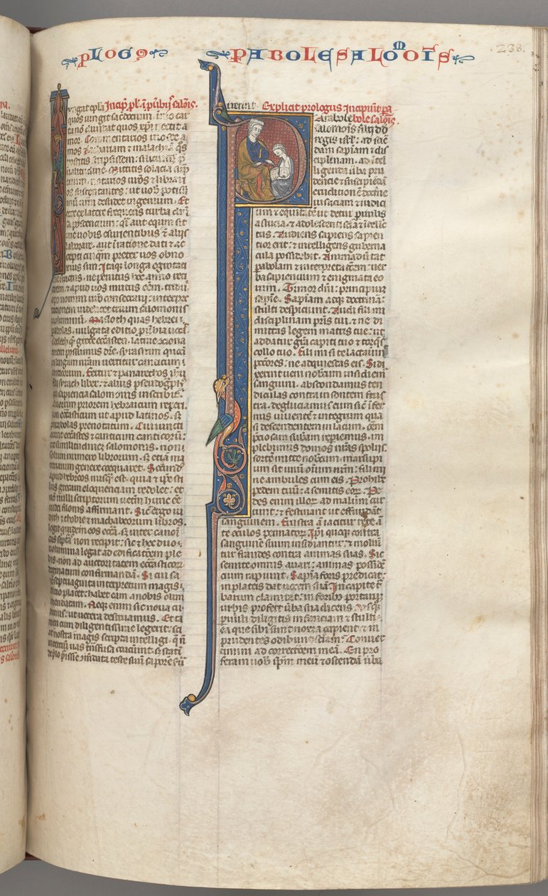 Fol. 238r, Przysłów, historyczny inicjał P, Salomon pouczający Rechoboama, ok. 238r. 1275-1300. autorstwa Unbekannt
