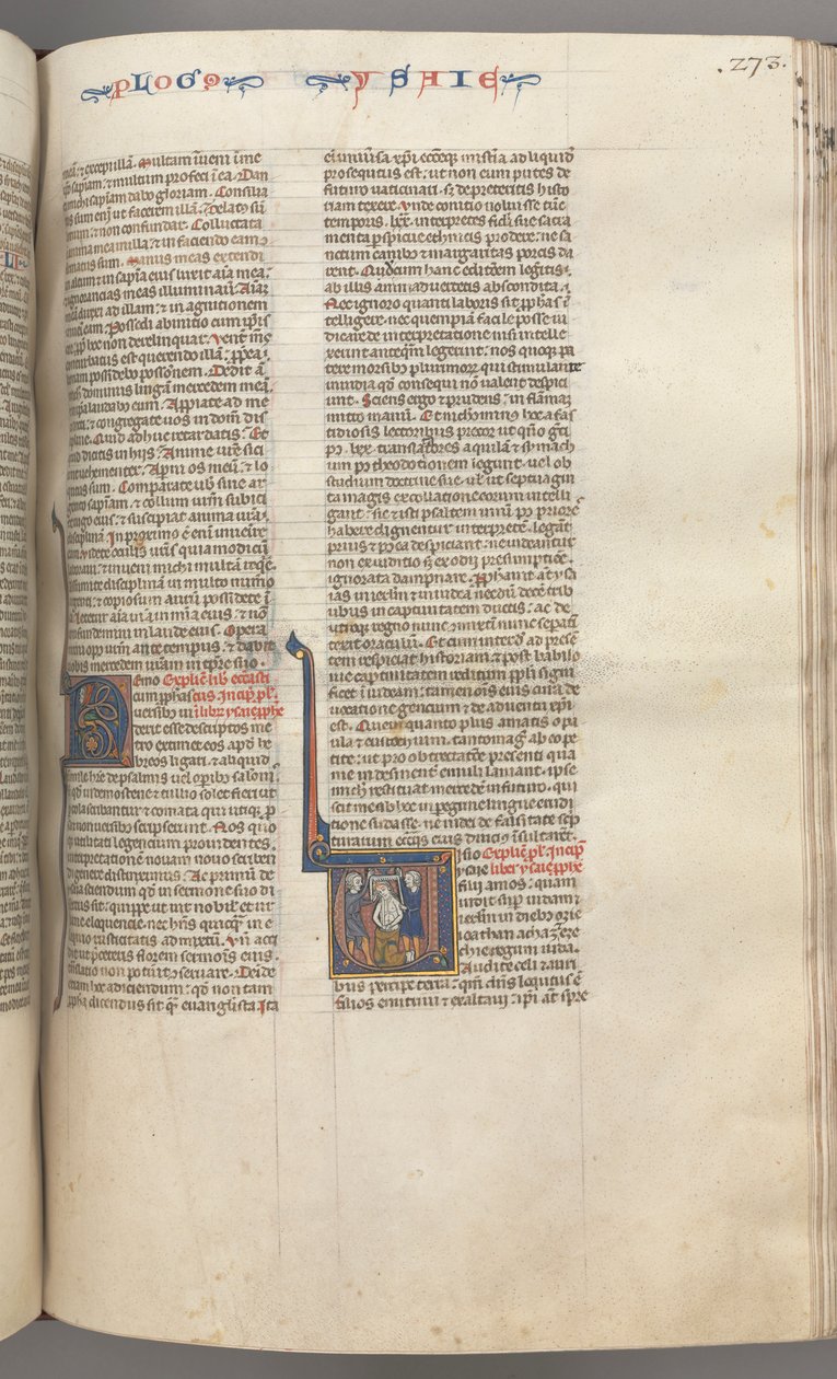 Fol. 273r, Izajasz, inicjał historyczny V, Męczeństwo Izajasza, ok. 273r. 1275-1300. autorstwa Unbekannt