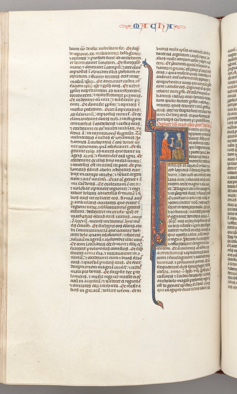 Fol. 382v, Maccabees II, historiated initial F, a golden chalice presented to a Jew, c. 1275-1300.  autorstwa Unbekannt