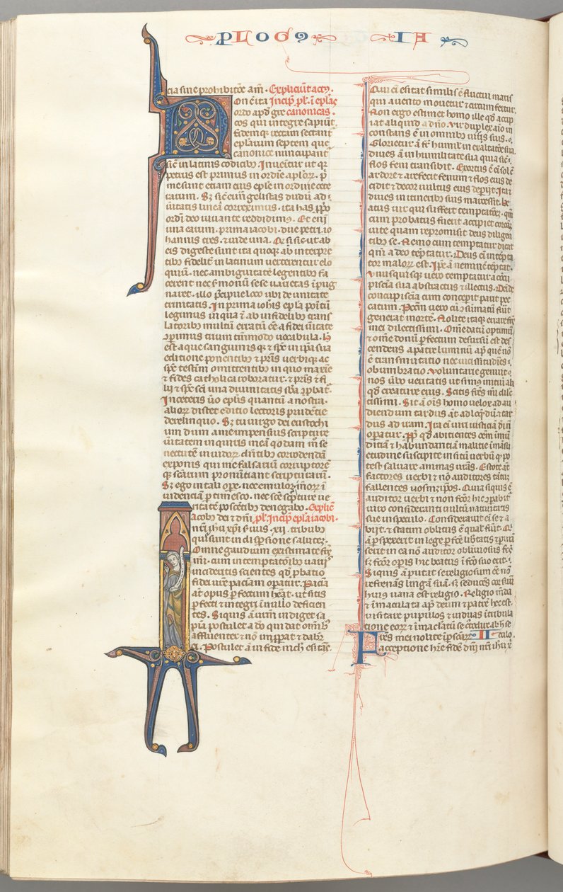 Fol. 476v, Jakub, inicjał historyczny I, Jakub stojący ze zwojem, c. 1275-1300. autorstwa Unbekannt