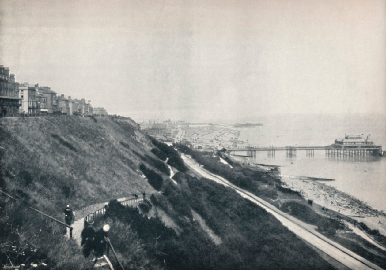 Folkestone - Widok przedstawiający Lees i molo, 1895 autorstwa Unbekannt