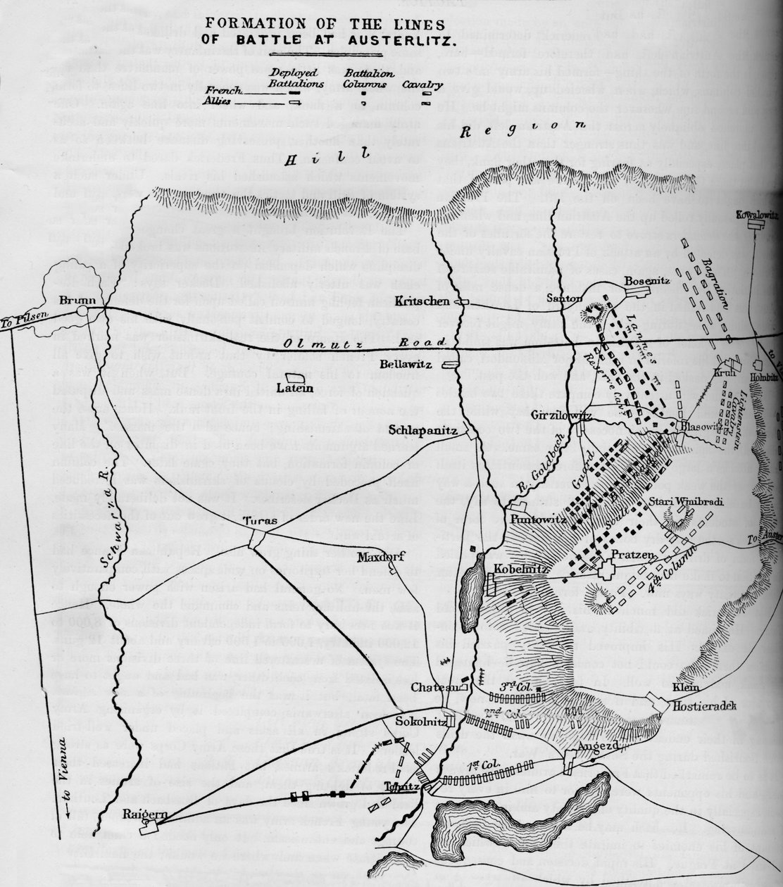 Formowanie linii bitwy pod Austerlitz, 1884 autorstwa Unbekannt