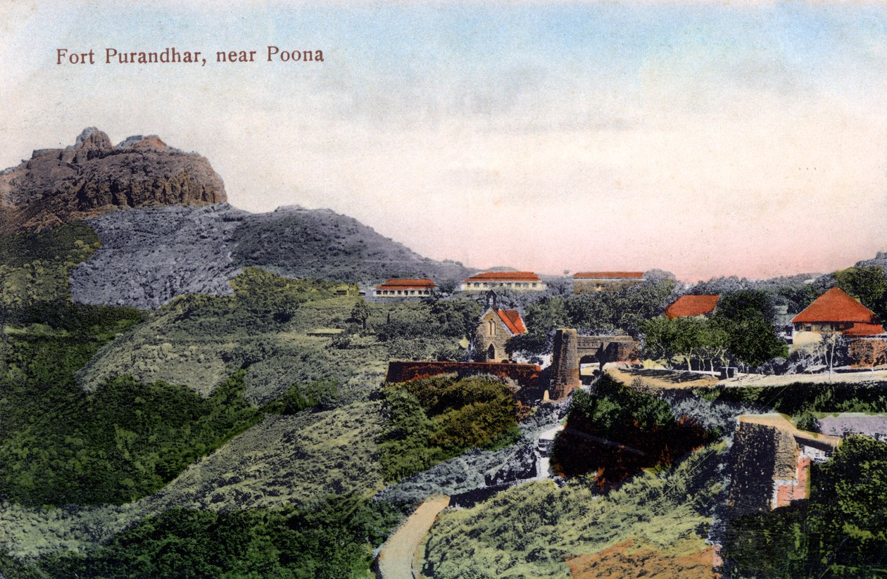 Fort Purandhar, niedaleko Pune Poona, Indie, początek XX wieku autorstwa Unbekannt