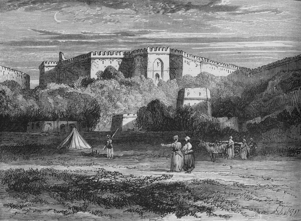 Fort Rhotas, niedaleko Chillianwallah, ok. 1880 r. autorstwa Unbekannt