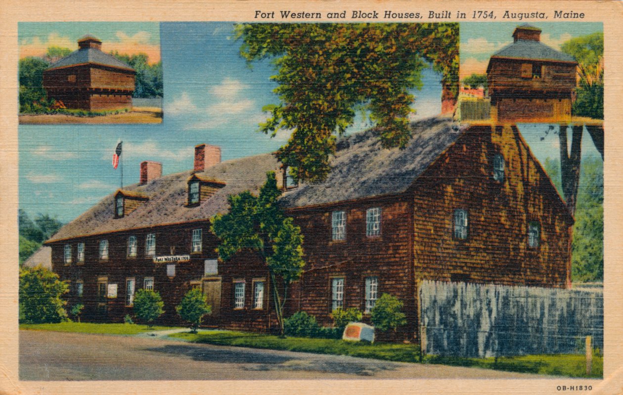 Fort Western i Block Houses, Augusta, Maine, lata 20. autorstwa Unbekannt