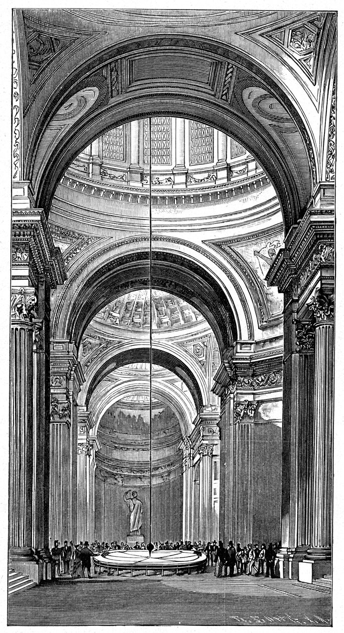 Wahadło Foucaulta w Panteonie, Paryż, 1851, 1900 autorstwa Unbekannt