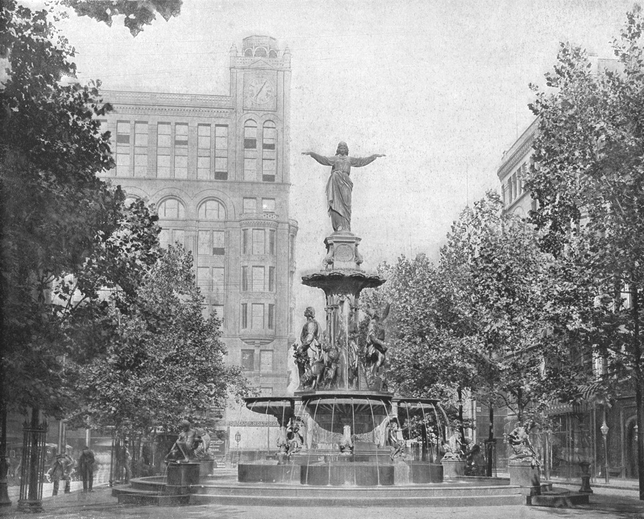 Plac Fontann, Cincinnati, Ohio, USA, ok. 1900. autorstwa Unbekannt