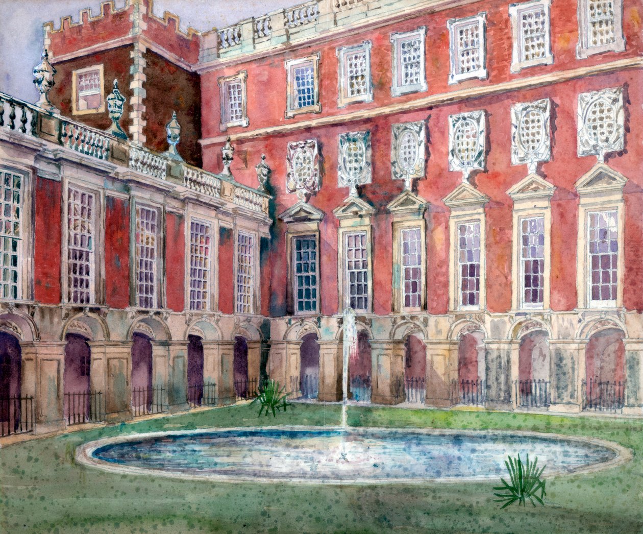 Fontanna w pałacu Hampton Court autorstwa Unbekannt