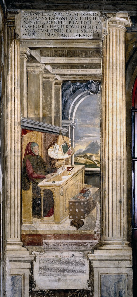 Francesco Petrarca w swoim gabinecie autorstwa Unbekannt