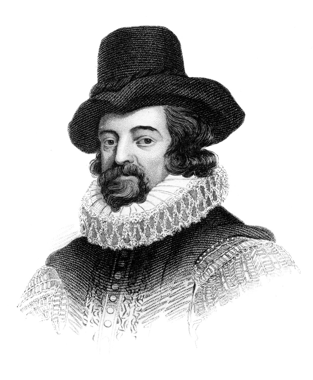 Francis Bacon, wicehrabia St Albans, angielski filozof, mąż stanu i eseista, ok. 1850 autorstwa Unbekannt