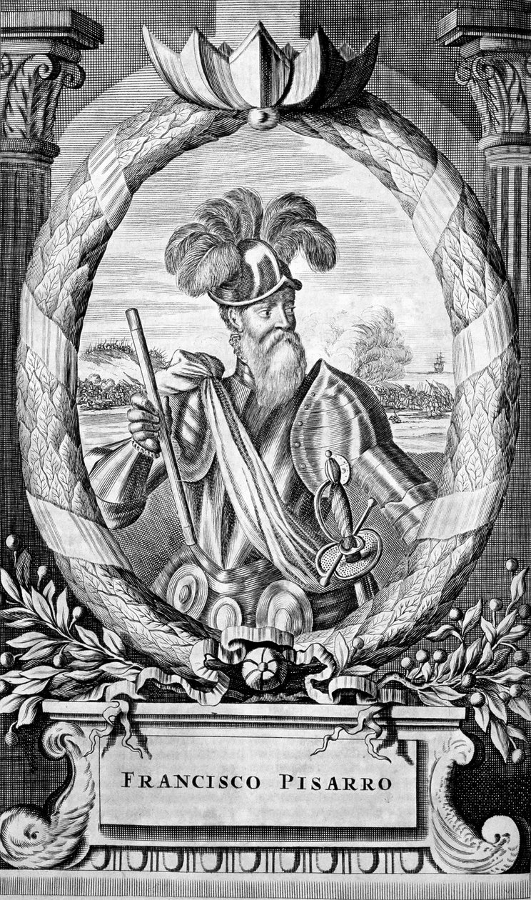 Francisco Pizarro, XV-wieczny hiszpański konkwistador, 1671 autorstwa Unbekannt
