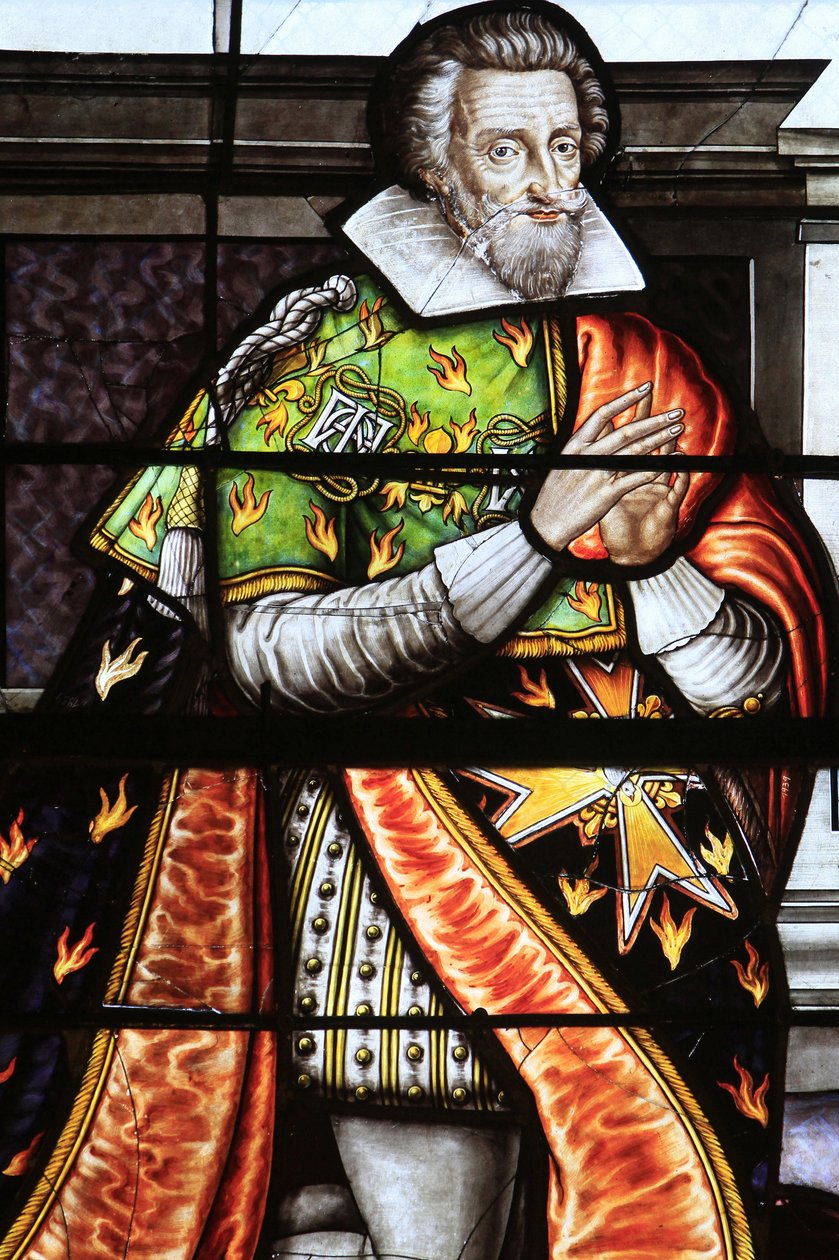 Francois de la Grange. Szczegół witrażu Wniebowzięcia NMP, Bourges, Francja autorstwa Unbekannt