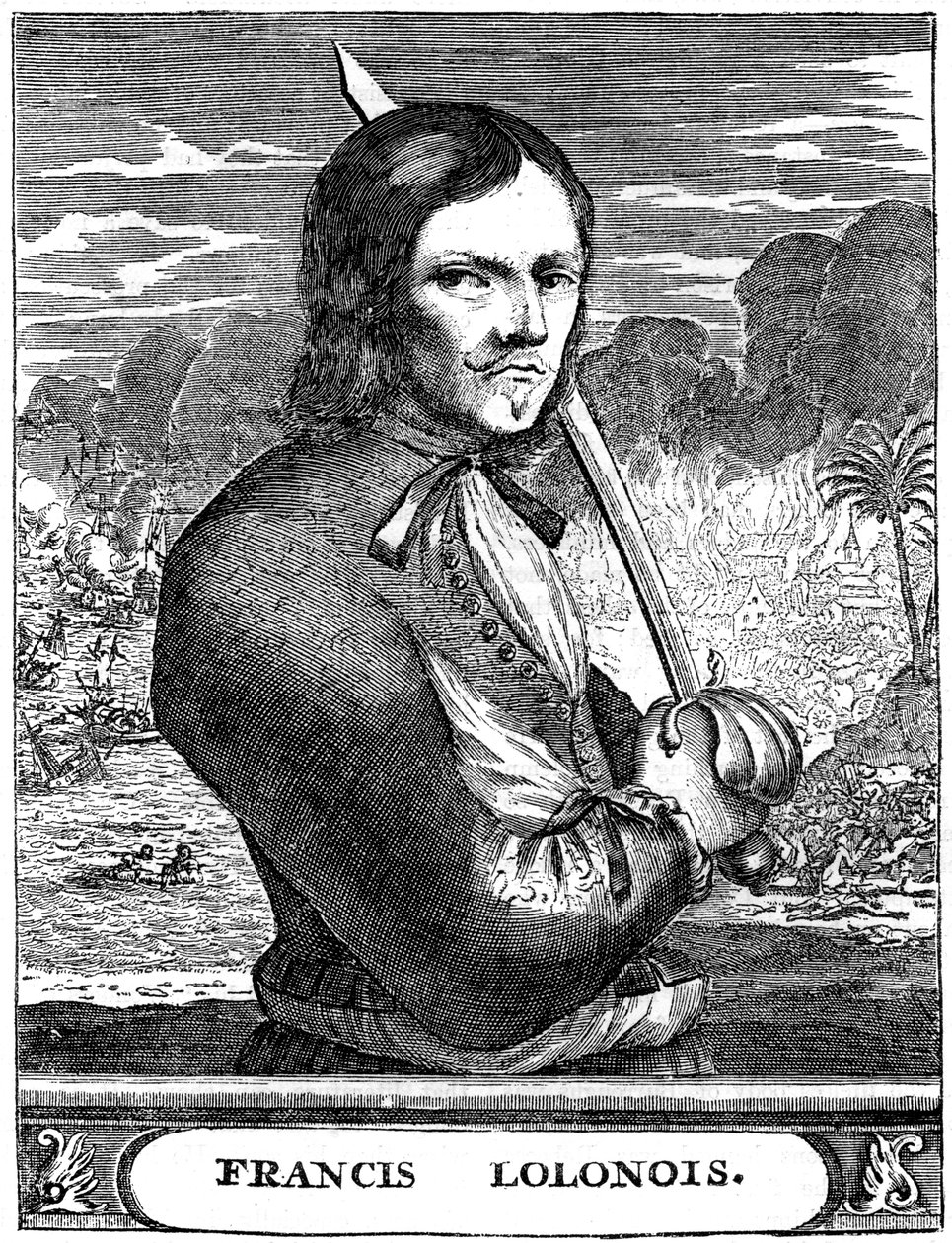Francois lOllonois, XVII-wieczny korsarz francuski, ok. 1880 r. autorstwa Unbekannt
