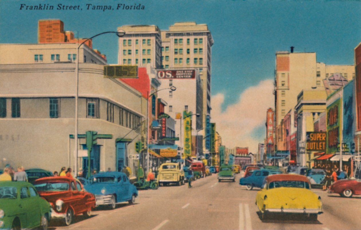 Franklin Street, Tampa, Floryda, ok. 1940 r. autorstwa Unbekannt