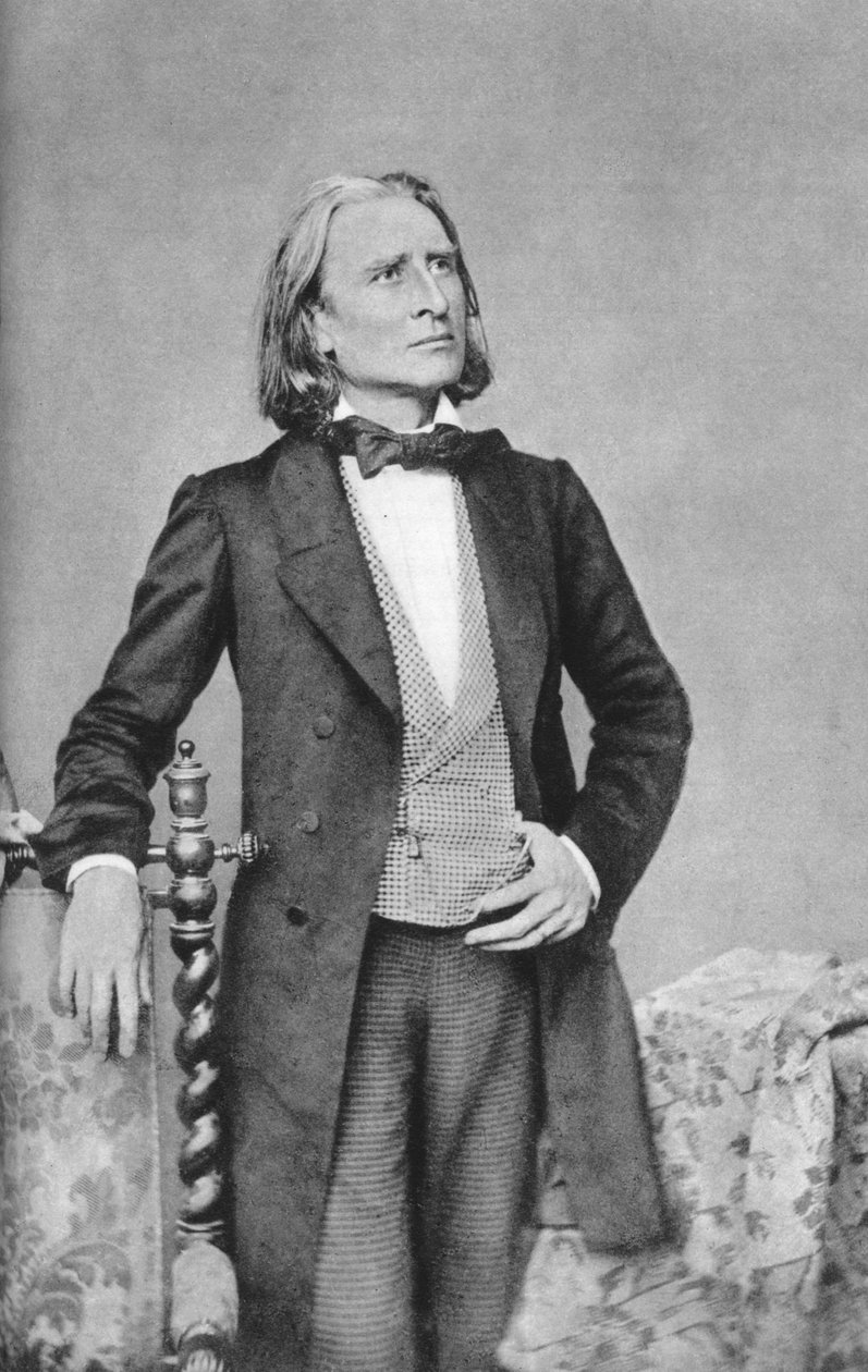 Franz Liszt, XIX-wieczny węgierski kompozytor, pianista, dyrygent i pedagog autorstwa Unbekannt