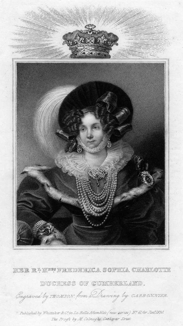 Frederica Sophia Charlotte, księżna Cumberland, 1830 autorstwa Unbekannt