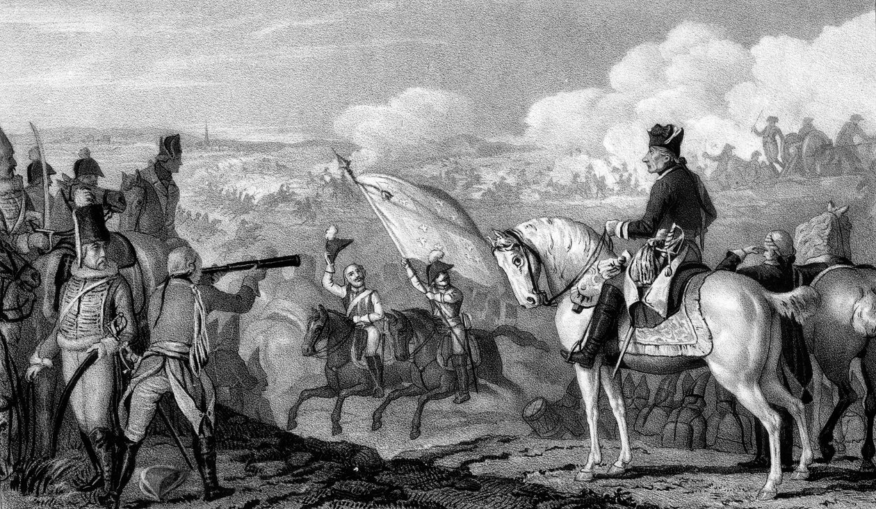 Fryderyk II Wielki 1712-1786, król Prus od 1740, bitwa pod Rossbach, 1757 autorstwa Unbekannt