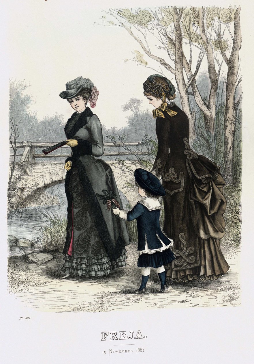 Freja- ilustrowany skandynawski magazyn mody 1882, ilustracja nr 21 autorstwa Unbekannt