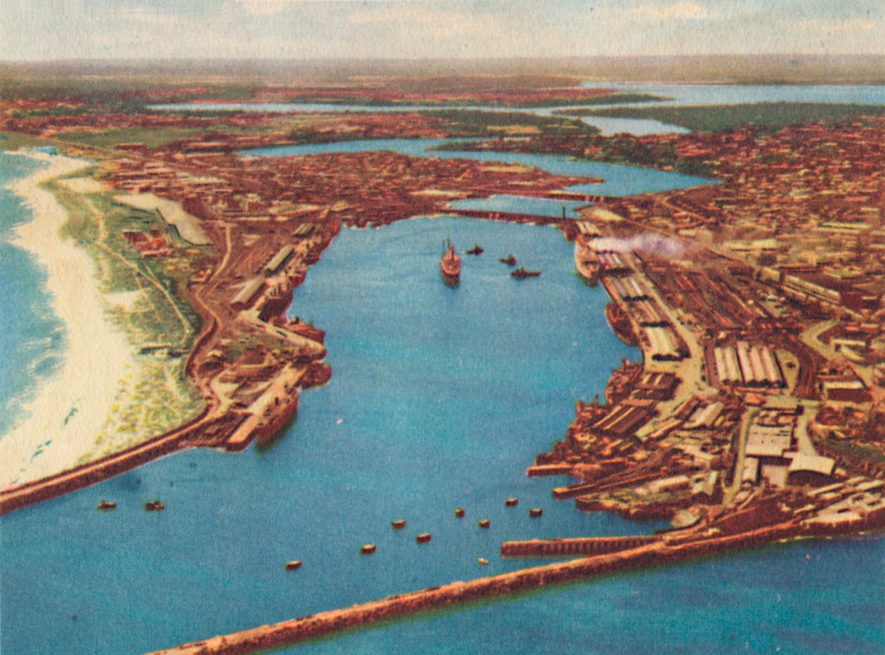 Port Fremantle z powietrza, c1947. autorstwa Unbekannt
