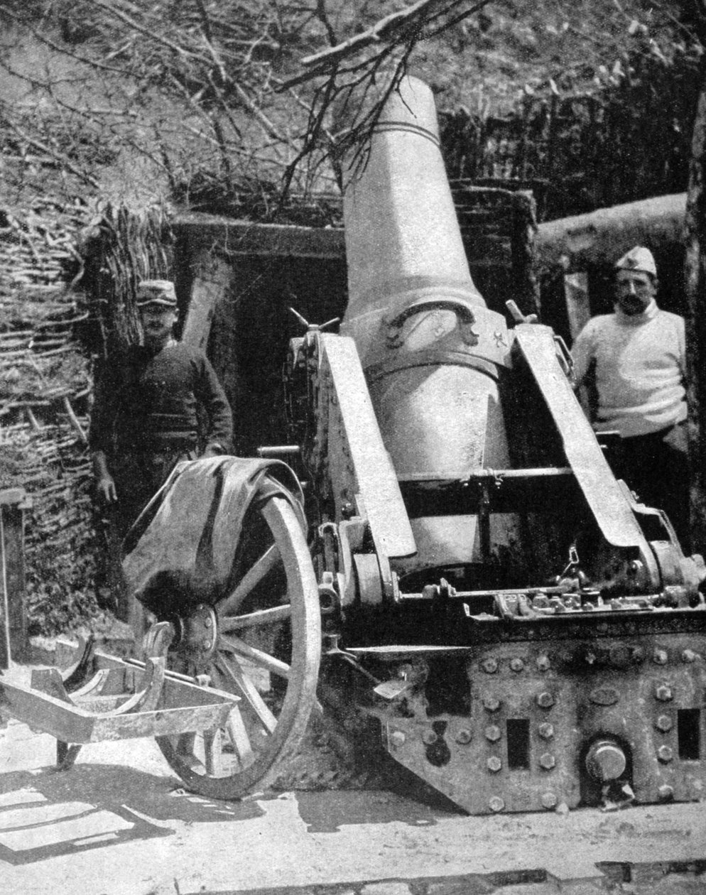 Francuski ciężki moździerz artyleryjski 270, Artois, Francja, I wojna światowa, 1915 autorstwa Unbekannt