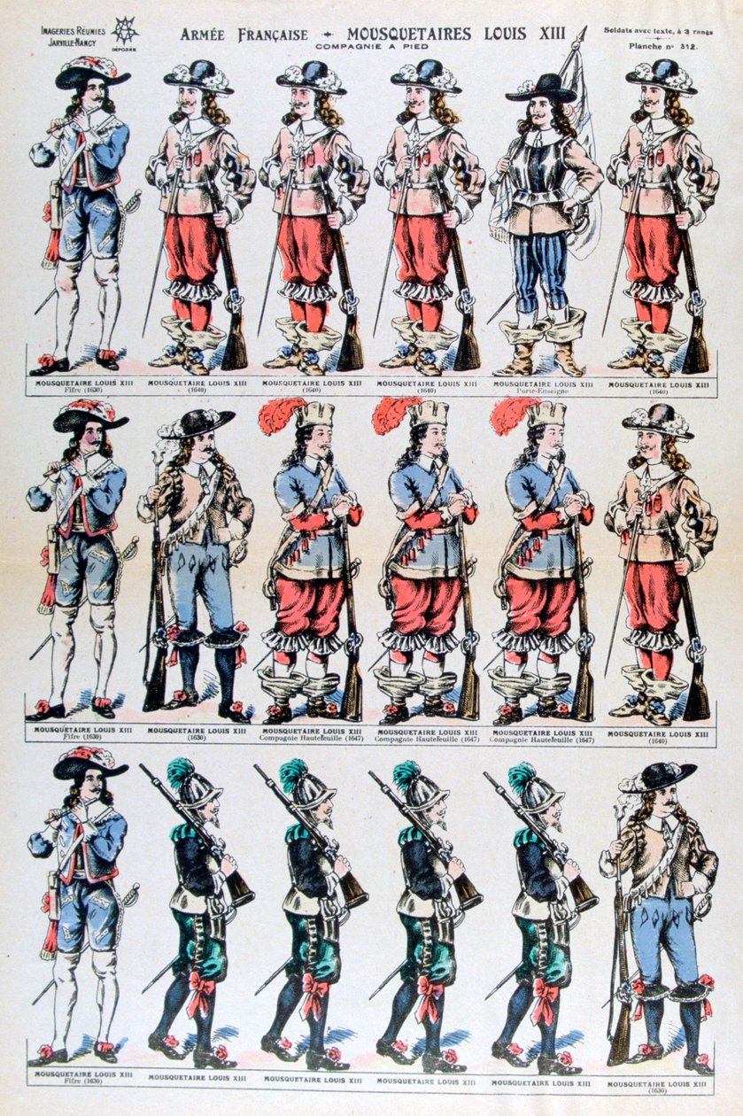Armia Francuska, muszkieterowie Ludwika XIII, XVII w. XIX w. autorstwa Unbekannt