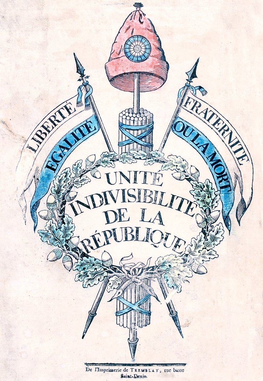 Rewolucja Francuska 1789: Alegoryczny emblemat Republiki autorstwa Unbekannt