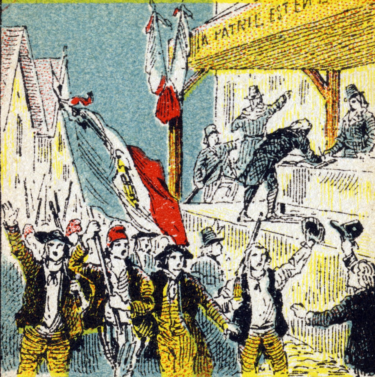 Rewolucja francuska: dobrowolne następstwa rewolucjonistów. Grawer w „Histoire de France”. Seria grafik reklamowych wydana na zlecenie Louit, 24 rue d