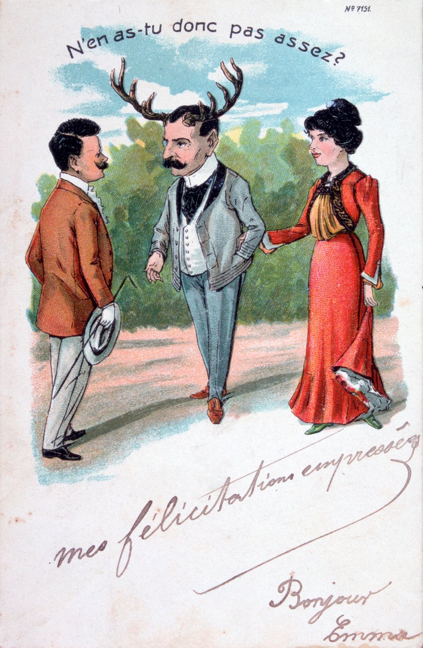 Francuska karykatura cudzołóstwa, ok. 1900 autorstwa Unbekannt