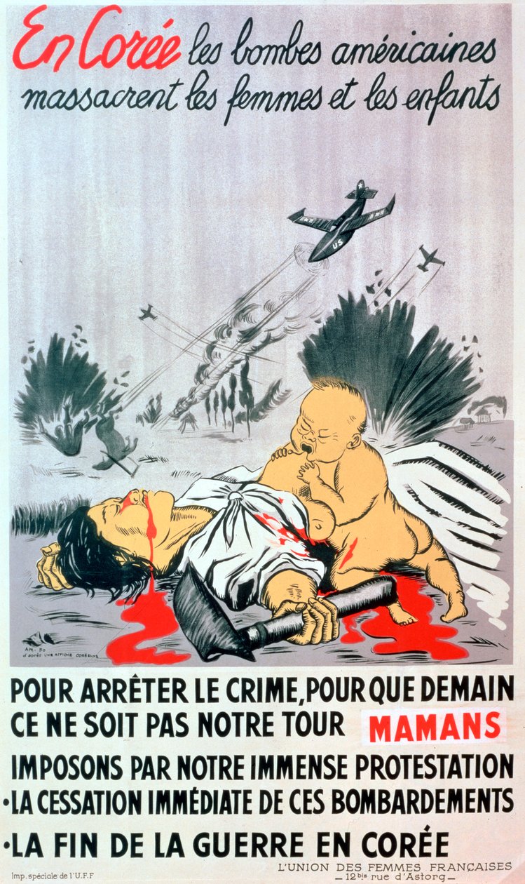 Francuski antykoreański plakat wojenny, 1950 autorstwa Unbekannt