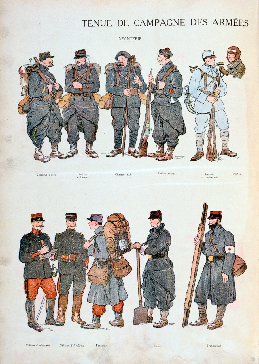 Mundury armii francuskiej, I wojna światowa, 1914 autorstwa Unbekannt