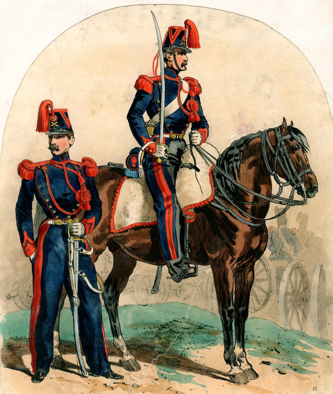 Francuskie mundury artyleryjskie, XIX w. autorstwa Unbekannt
